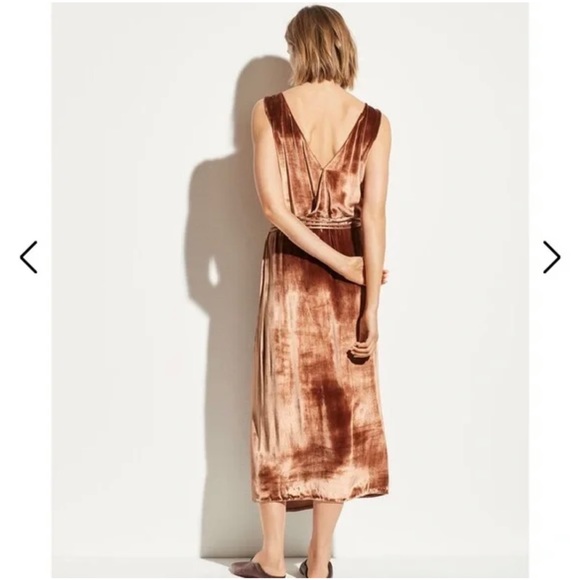 Vince Panné Wrap Dress in Rose Gold Size Small - Picture 4 of 14